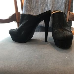 Gunmetal Nisa Heeled Textured Mules 38.5